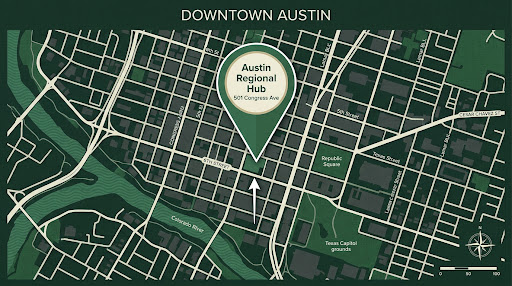Map of Austin Regional Hub